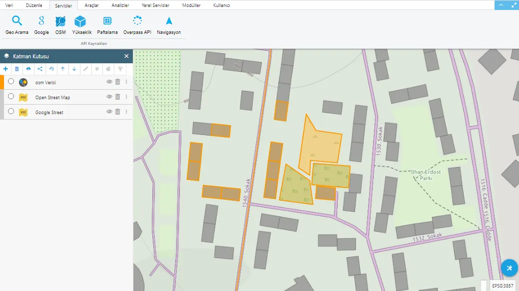Getting OSM Lines inside a Polygon